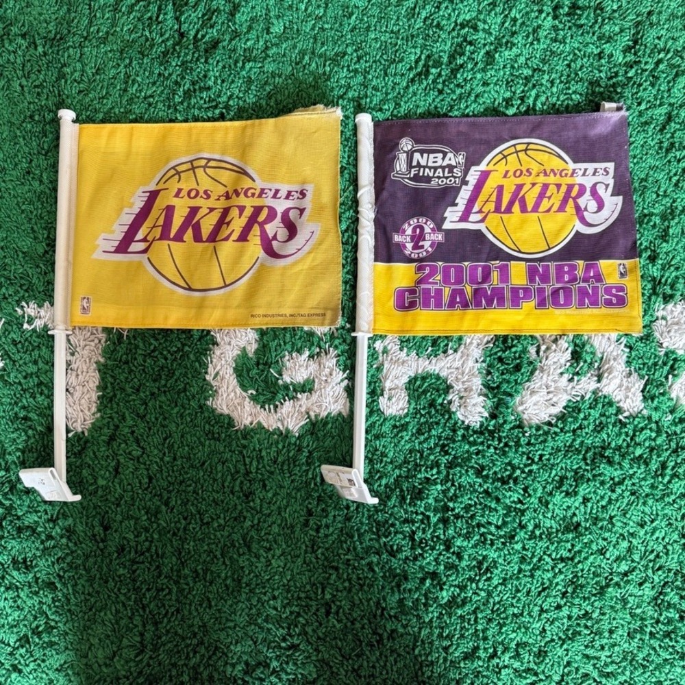 Rico Los Angeles Lakers Car Flags Unisex OS Purple Yellow Good 2001 Champions